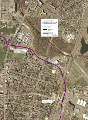 Automated vehicle line connecting U of Md engineering buildings to Metrorail station
